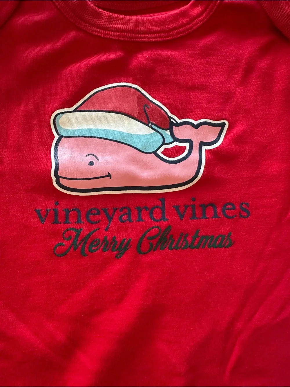 Vineyard Vines Red 'Merry Christmas' Baby Onesie - 12-18 Months - EUC